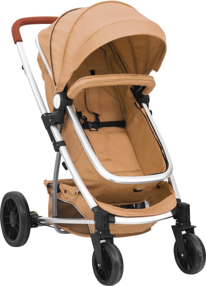 Vidaxl Kinderwagen 3-in-1 Aluminium Taupe
