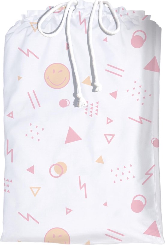 Smiley World Sunday Dekbedovertrek - Eenpersoons - 140 X 200 Cm - - Roze