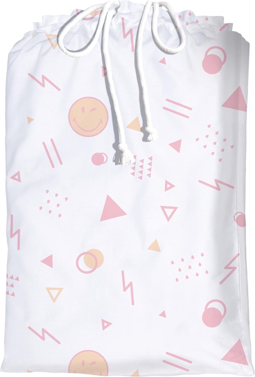 Smiley World Sunday Dekbedovertrek - Eenpersoons - 140 X 200 Cm - - Roze