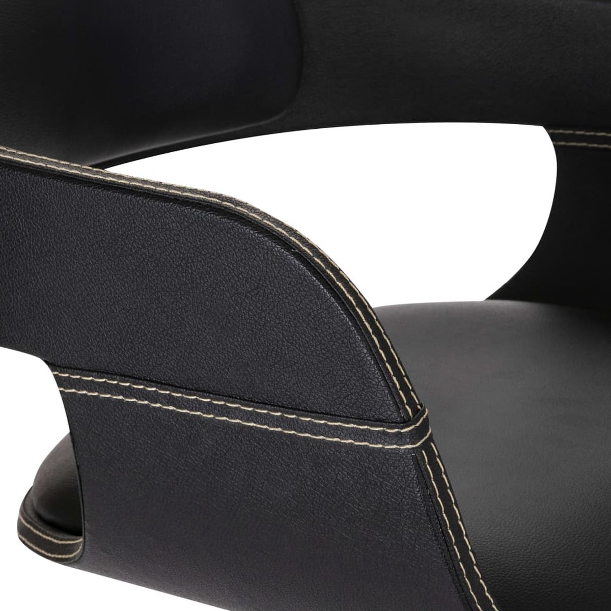 Vidaxl Eetkamerstoelen 6 St Gebogen Hout En Kunstleer - Zwart
