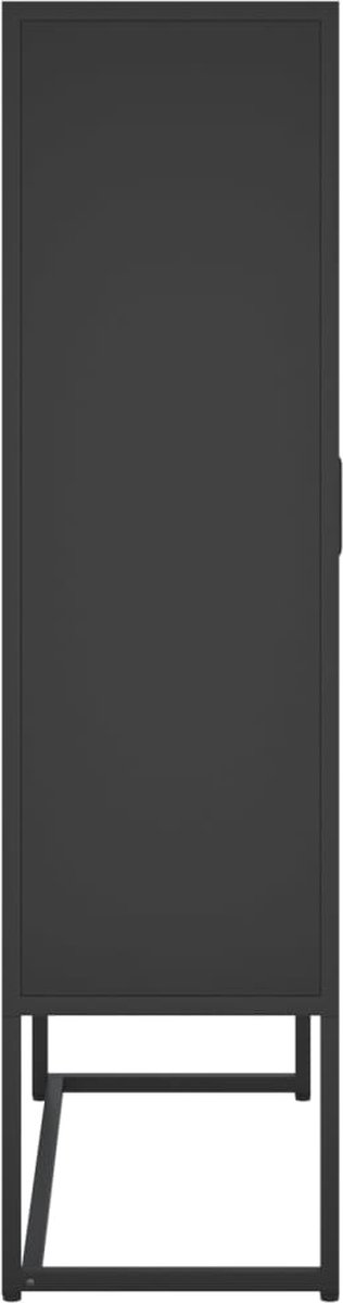 Vidaxl Hoge Kast 80x35x135 Cm Staal - Zwart