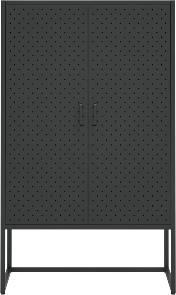 Vidaxl Hoge Kast 80x35x135 Cm Staal - Zwart