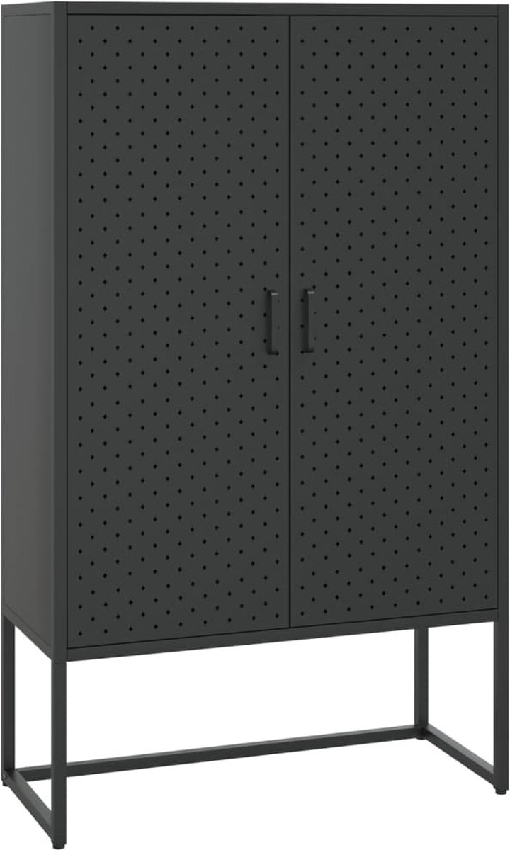 Vidaxl Hoge Kast 80x35x135 Cm Staal - Zwart