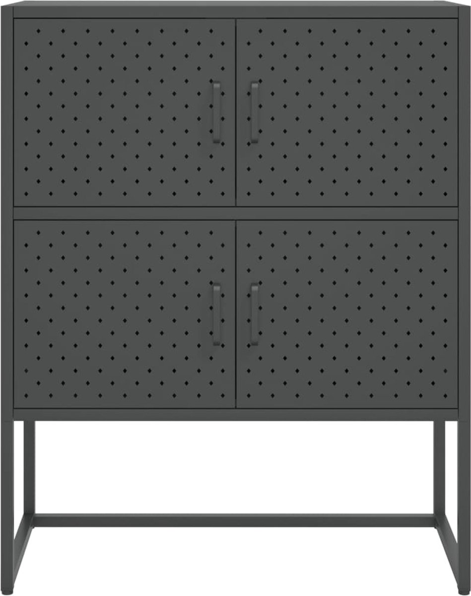 Vidaxl Hoge Kast 80x35x100 Cm Staal Antracietkleurig