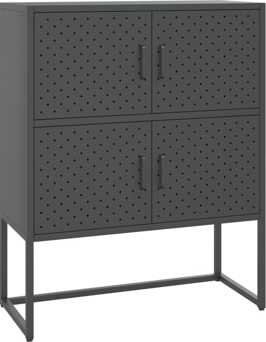 Vidaxl Hoge Kast 80x35x100 Cm Staal Antracietkleurig