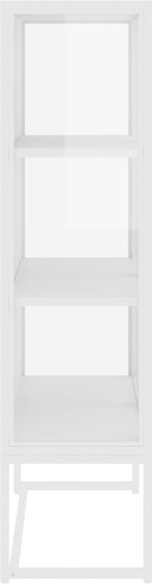 Vidaxl Hoge Kast 80x35x135 Cm Staal En Gehard Glas - Wit