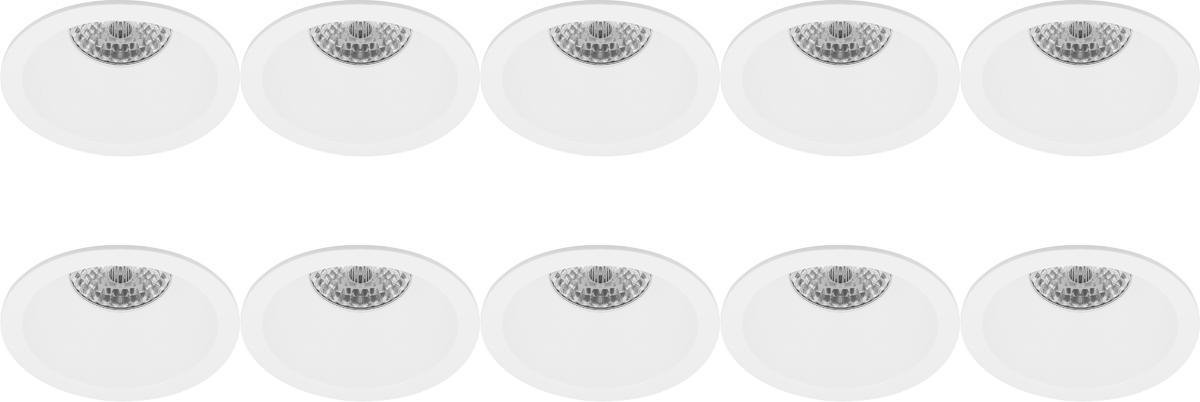 BES LED Spot Armatuur 10 Pack - Pragmi Pollon Pro - Gu10 Fitting - Inbouw Rond - Mat - Aluminium - Verdiept - Ø82mm - Wit