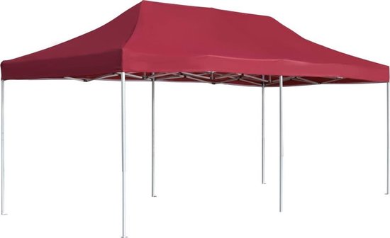 Vidaxl Partytent Professioneel Inklapbaar 6x3 M Aluminium Wijn - Rood