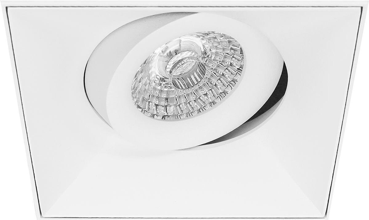 BES LED Spot Armatuur Gu10 - Pragmi Nivas Pro - Inbouw Vierkant - Mat - Aluminium - Trimless - Kantelbaar - 150mm - Wit