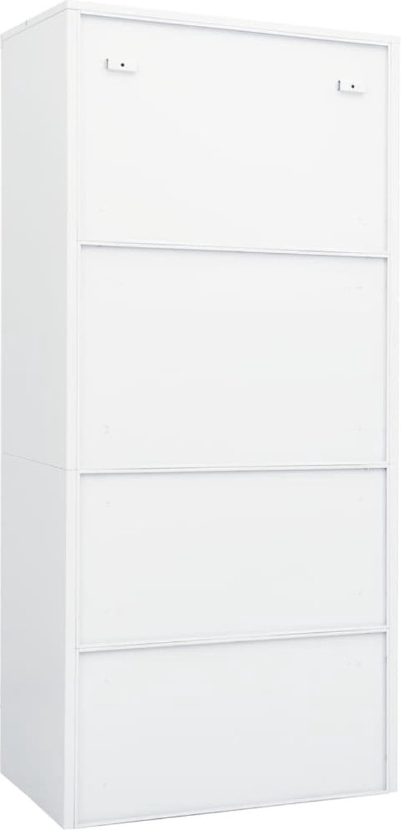 Vidaxl Kledingkast 80x50x180 Cm Staal - Wit