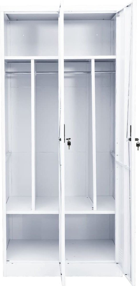 Vidaxl Kledingkast 80x50x180 Cm Staal - Wit