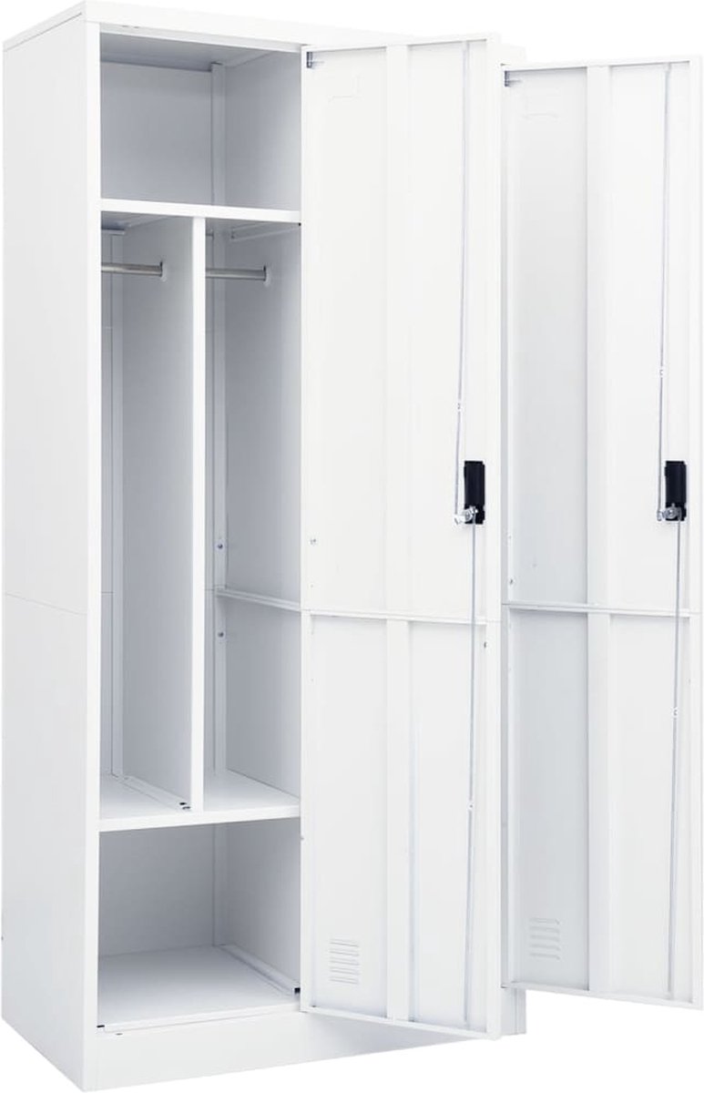 Vidaxl Kledingkast 80x50x180 Cm Staal - Wit