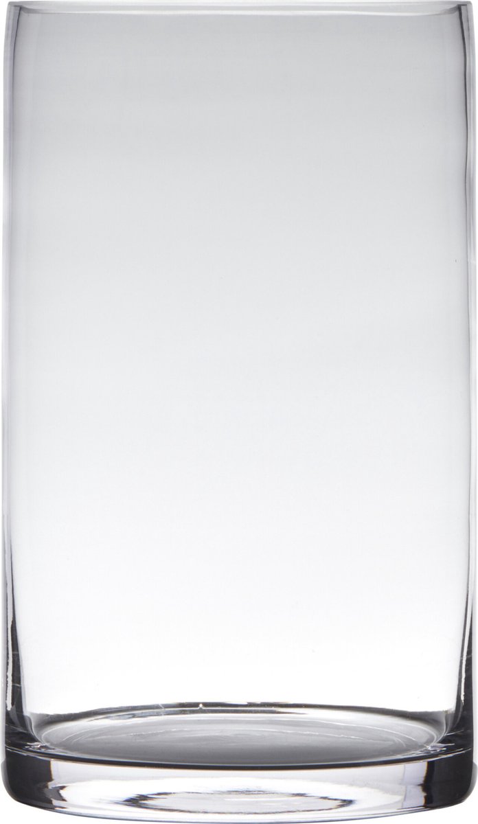 Bellatio Design Glazen Bloemen Cilinder Vaas/vazen 25 X 15 Cm Transparant - Vazen