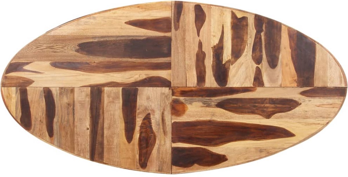 Vidaxl Eettafel Ovaal 200x100x75 Cm Acaciahout Met Sheesham Afwerking - Beige