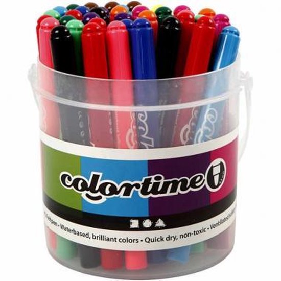 Colortime Emmer Met Stiften Lijndikte 5 Mm Multicolor 42 Stuks