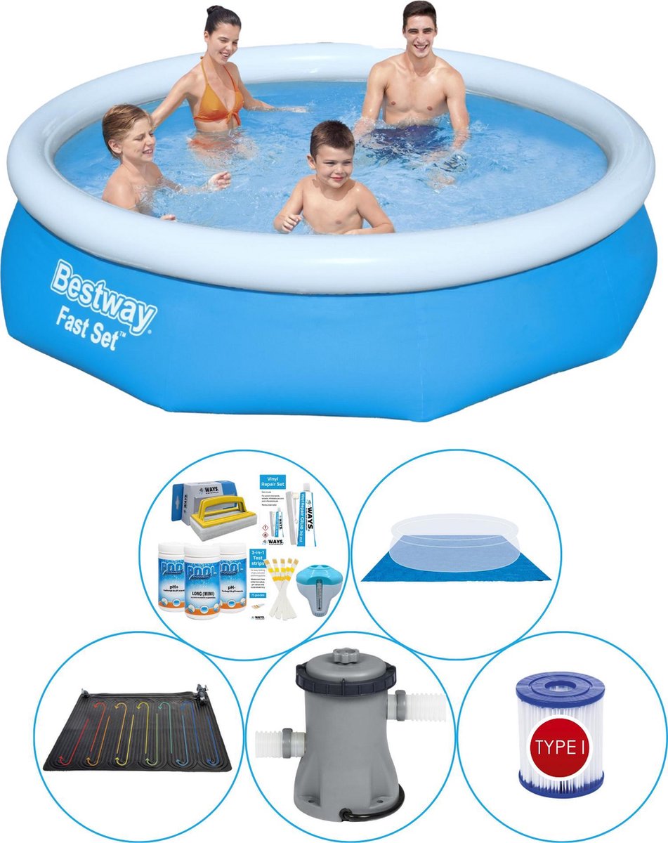 Bestway Fast Set Rond 305x76 Cm - 6-delig - Zwembad Combi Deal - Blauw