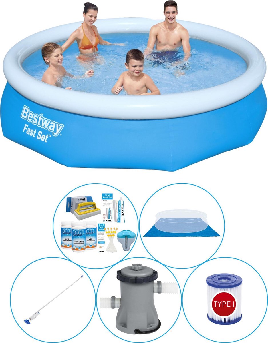 Bestway Fast Set Rond 305x76 Cm - 6-delig - Zwembad Super Deal - Blauw