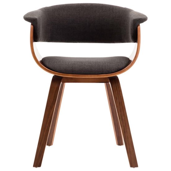 Vidaxl Eetkamerstoelen 6 St Gebogen Hout En Stof - Grijs