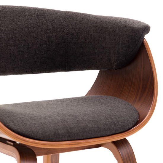 Vidaxl Eetkamerstoelen 6 St Gebogen Hout En Stof - Grijs