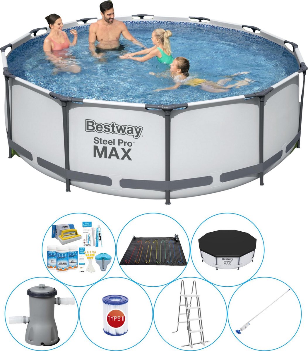 Bestway Steel Pro Max Rond 366x100 Cm - Zwembad Deal - Grijs