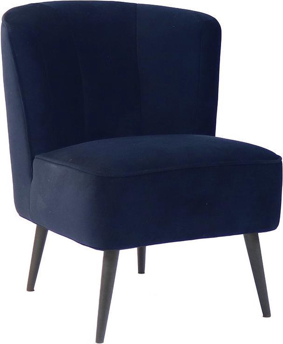 Bronx71 Velvet Fauteuil Lyla Donker - Blauw