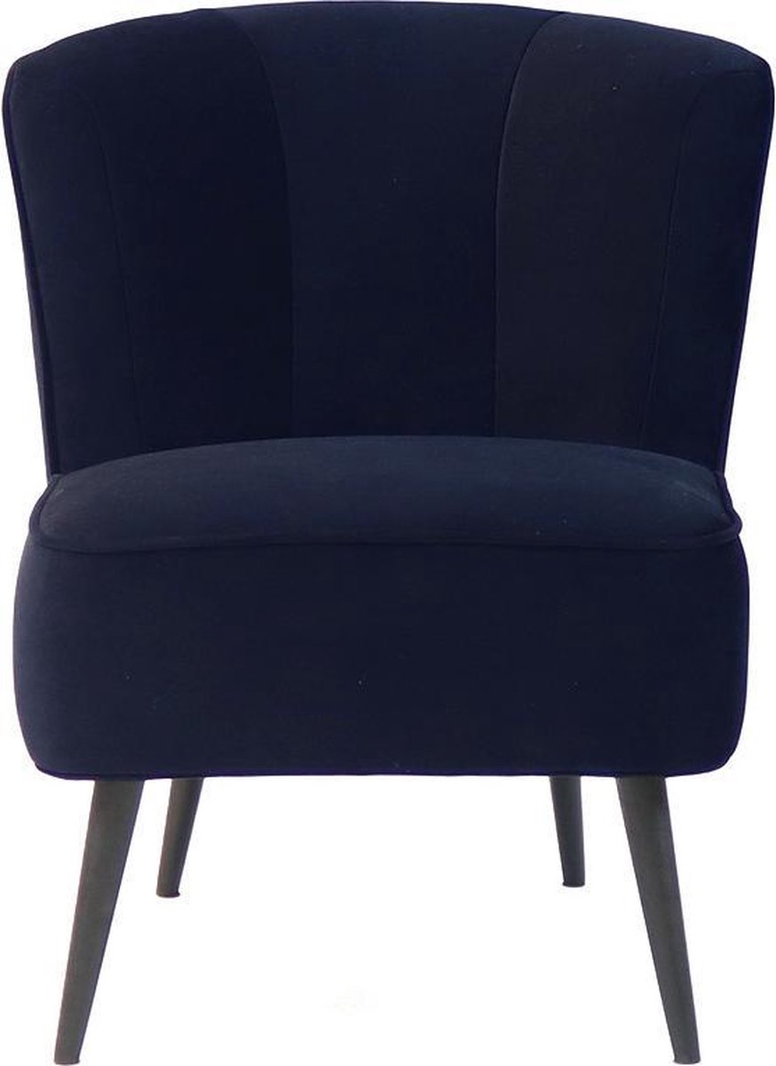 Bronx71 Velvet Fauteuil Lyla Donker - Blauw