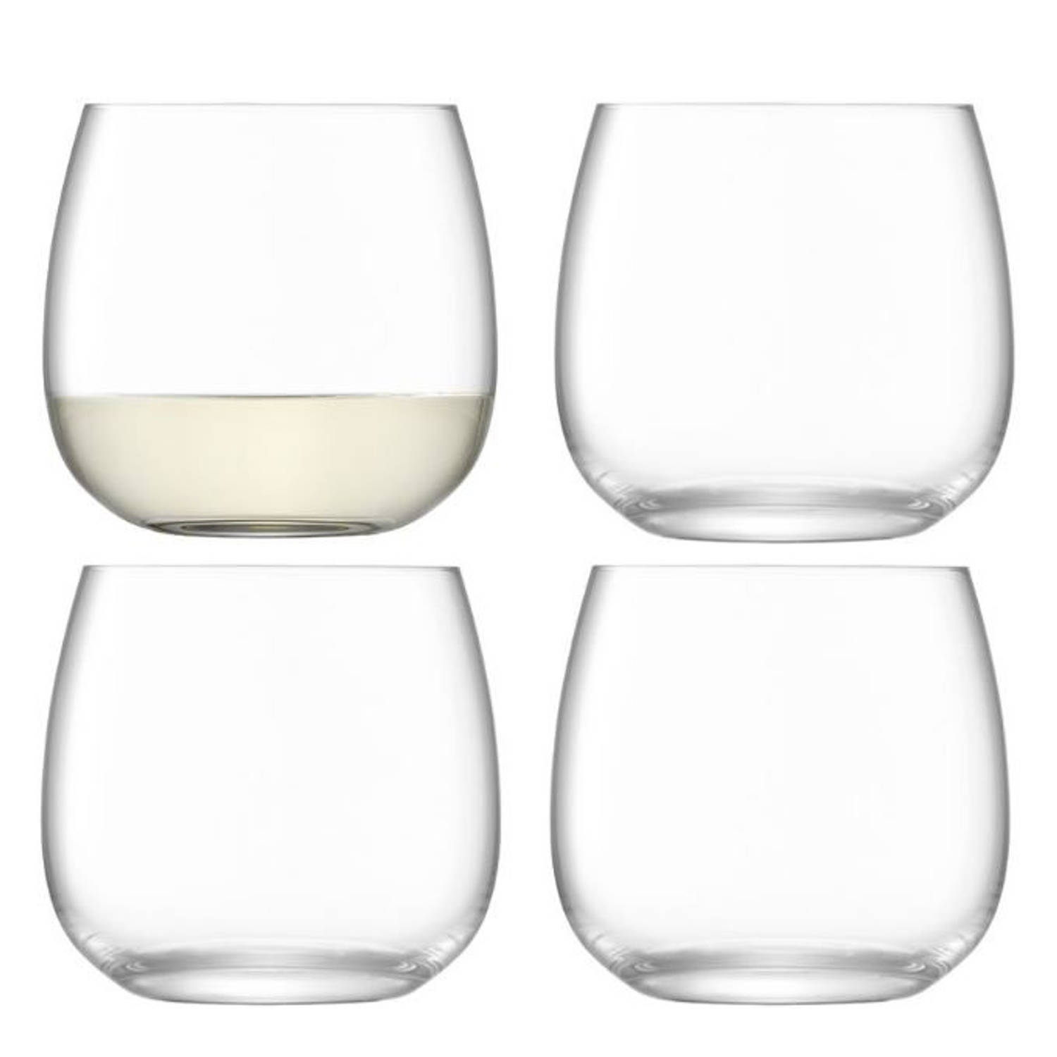 L.s.a. Wijnglazenset Borough 370 Ml Glas Transparant 4 Stuks