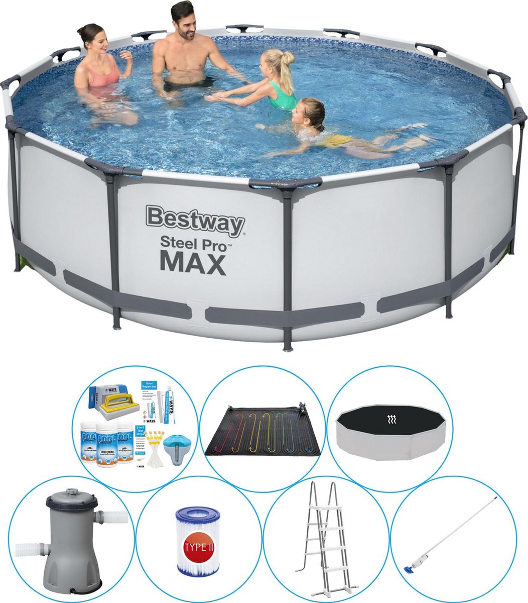 Bestway Zwembad Deal - Steel Pro Max Rond 366x100 Cm - Grijs