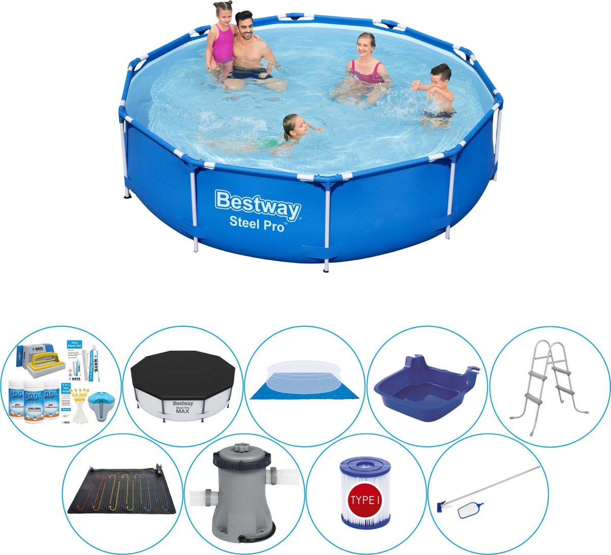 Bestway Steel Pro Rond 305x76 Cm - Slimme Zwembad Deal - Blauw