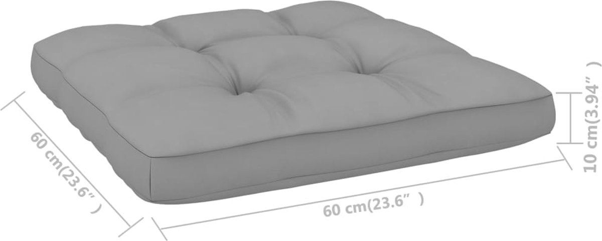 Vidaxl Tuinstoelen 2 St Met Grijze Kussens Geïmpregneerd Grenenhout - Grijs