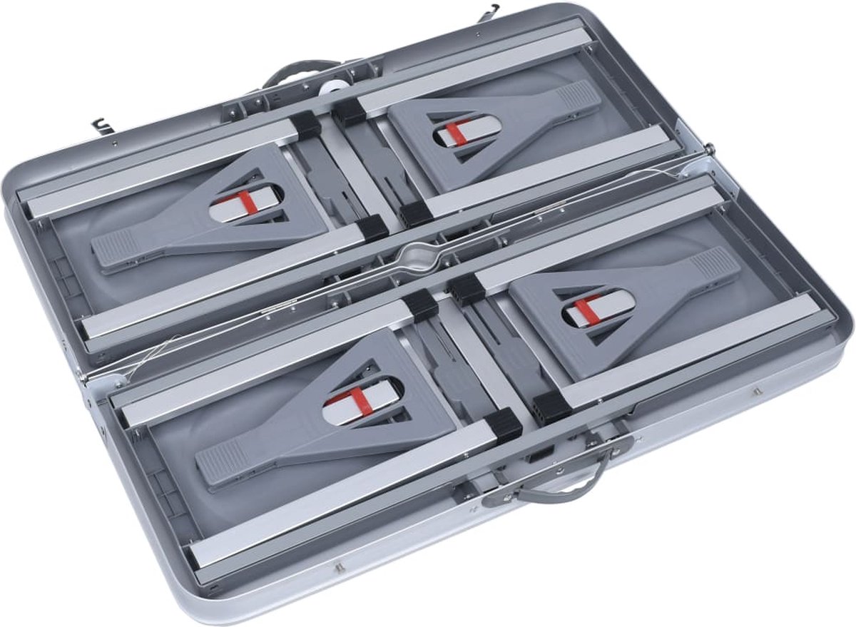 Vidaxl Campingtafel Inklapbaar Met 4 Zitjes Staal En Aluminium - Silver