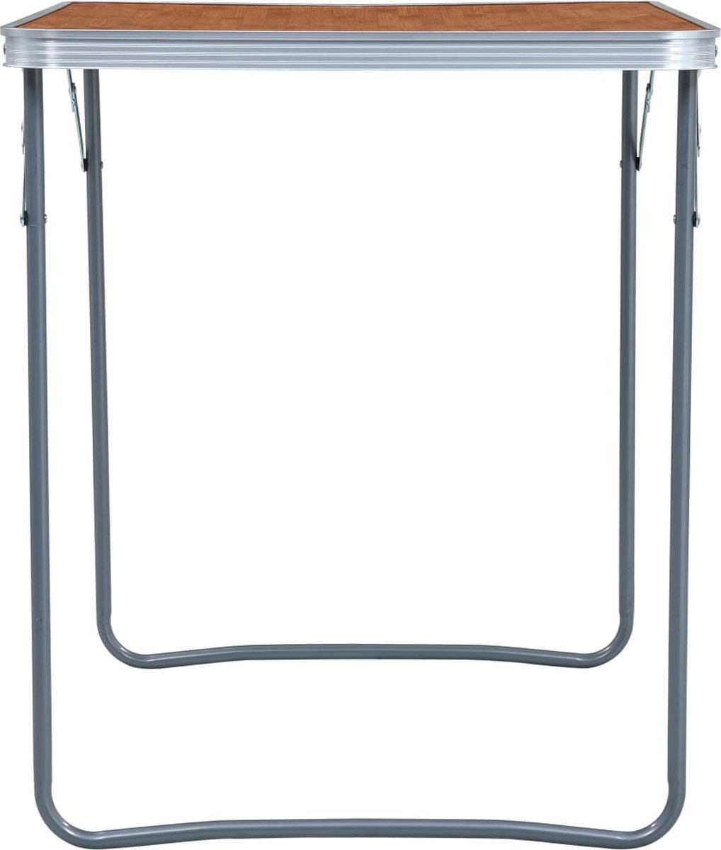 Vidaxl Campingtafel Inklapbaar Met Metalen Frame 80x60 Cm - Bruin