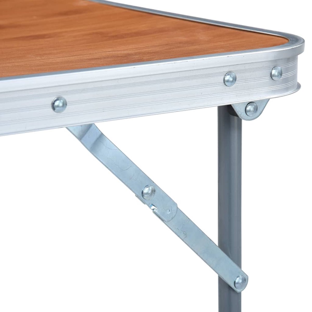 Vidaxl Campingtafel Inklapbaar Met Metalen Frame 80x60 Cm - Bruin