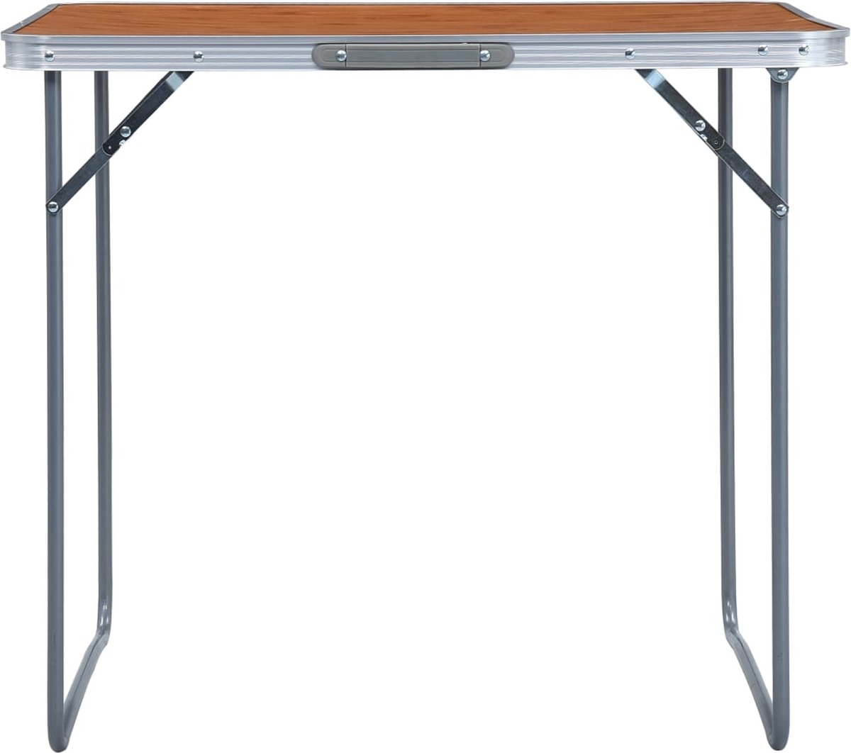 Vidaxl Campingtafel Inklapbaar Met Metalen Frame 80x60 Cm - Bruin