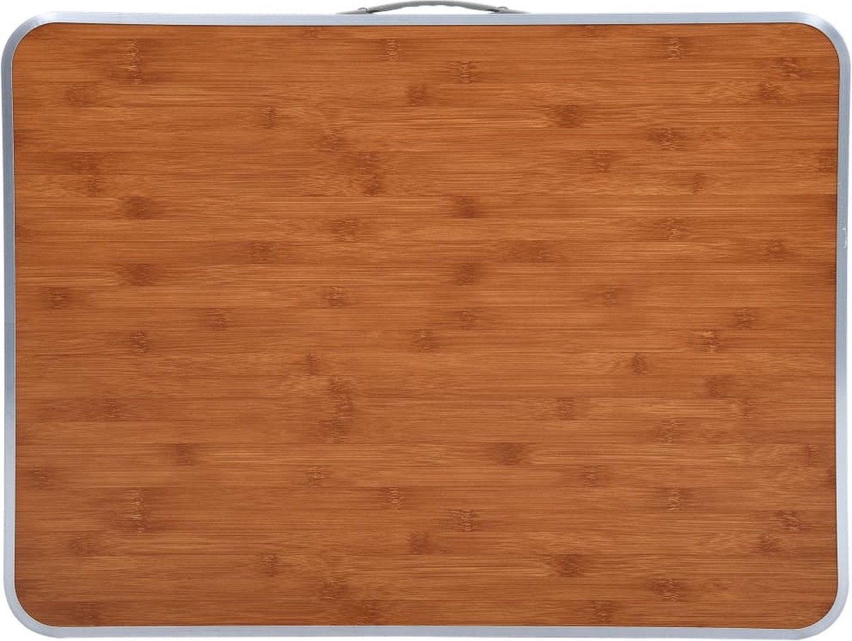 Vidaxl Campingtafel Inklapbaar Met Metalen Frame 80x60 Cm - Bruin