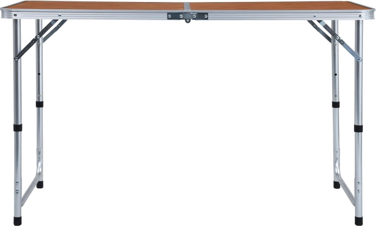Vidaxl Campingtafel Inklapbaar 120x60 Cm Aluminium - Bruin