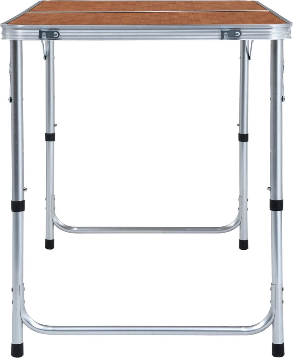 Vidaxl Campingtafel Inklapbaar 120x60 Cm Aluminium - Bruin