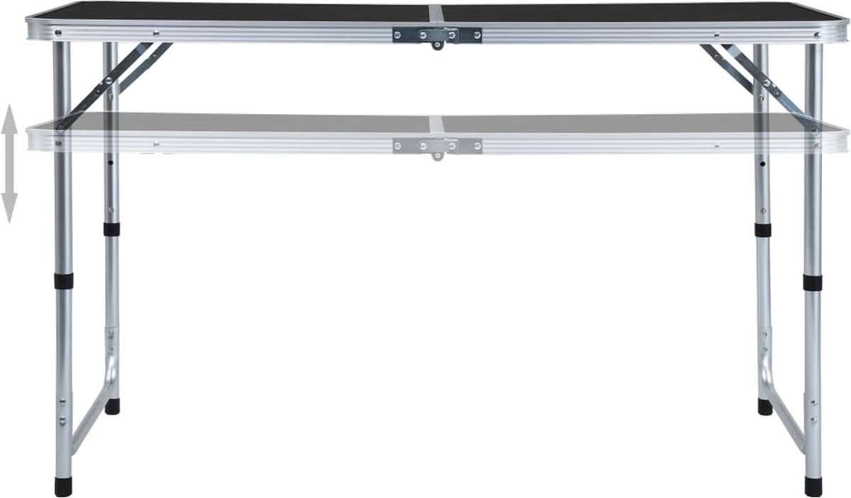 Vidaxl Campingtafel Inklapbaar 120x60 Cm Aluminium - Grijs