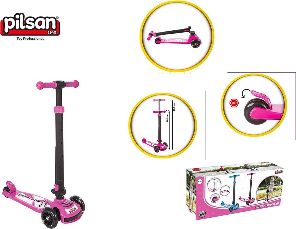 Pilsan - Kinderstep - 4 + Jaar - Opvouwbaar - Step - Roze