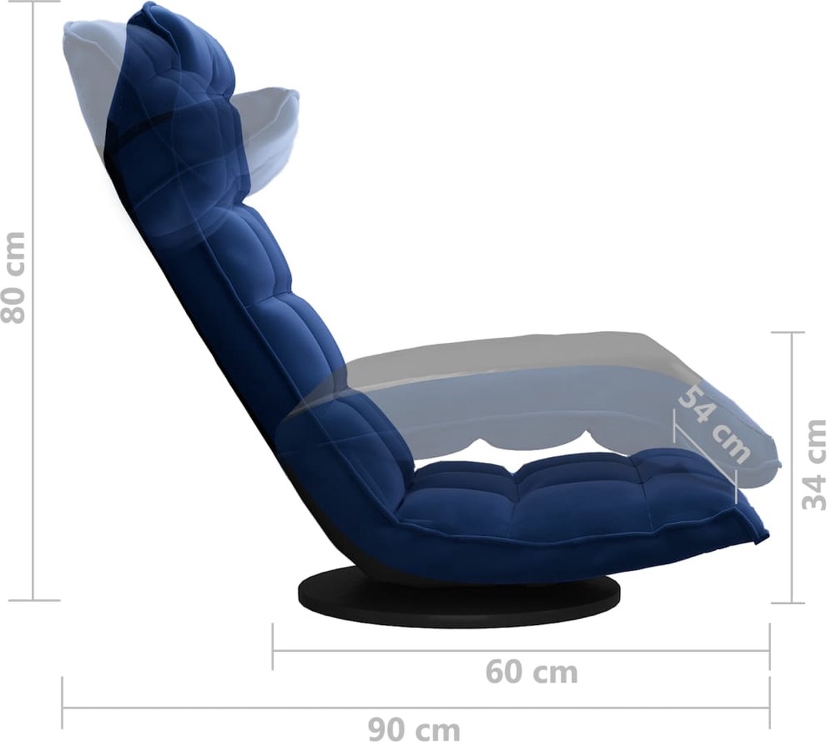 Vidaxl Vloerstoel Draaibaar Fluweel - Blauw