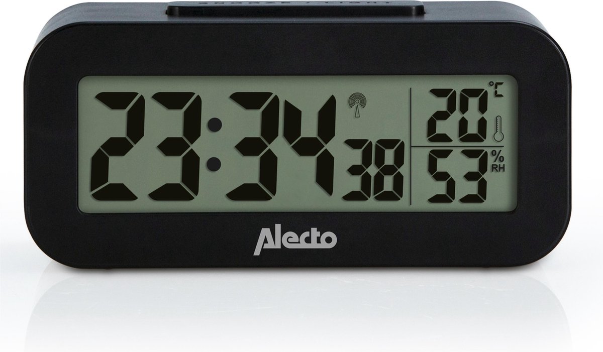 Alecto Wekker Met Thermometer En Hygrometer Ak-30 - Zwart