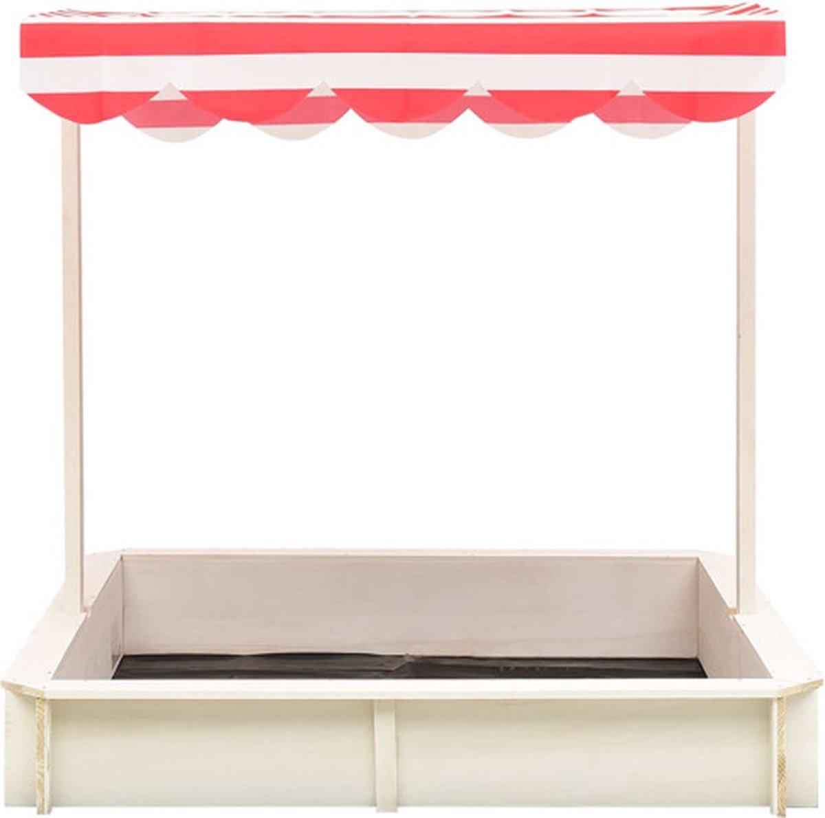 Vidaxl Zandbak Met Verstelbaar Dak Uv50 Vurenhout En Rood - Wit