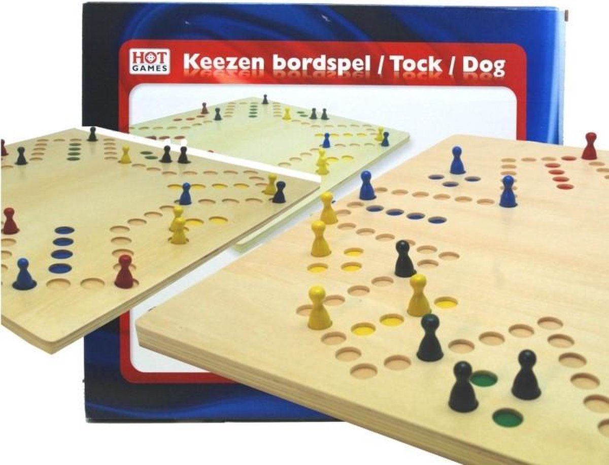 HOT Sports + Toys Hot Games Houten Spel Keezenspel 4 Plus 6 Personen