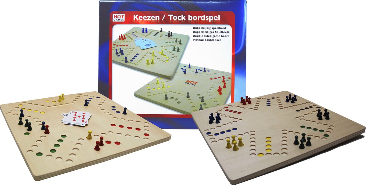 HOT Sports + Toys Hot Games Houten Spel Keezenspel 4 Plus 6 Personen