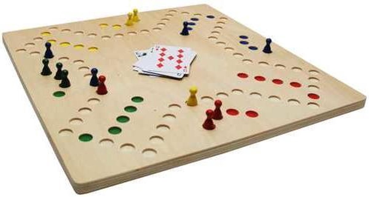 HOT Sports + Toys Hot Games Houten Spel Keezenspel 4 Plus 6 Personen