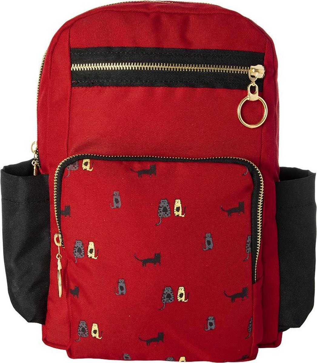 Biggdesign Cats Rugzak - Schooltas - Rugtas Dames Waterbestendig - Rood