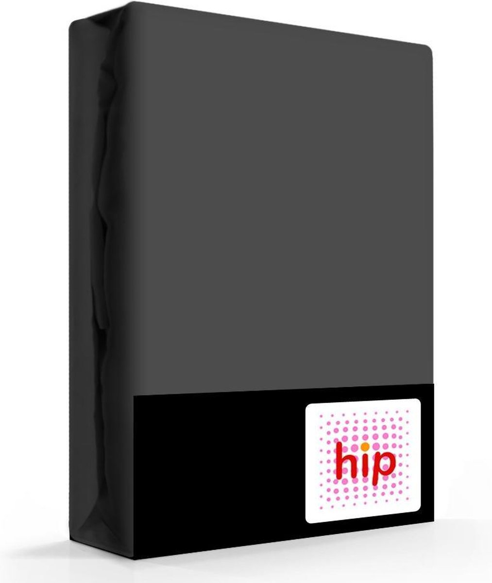 Hip Hoeslaken Satijn Antraciet-lits-jumeaux (180x200 Cm) - Grijs