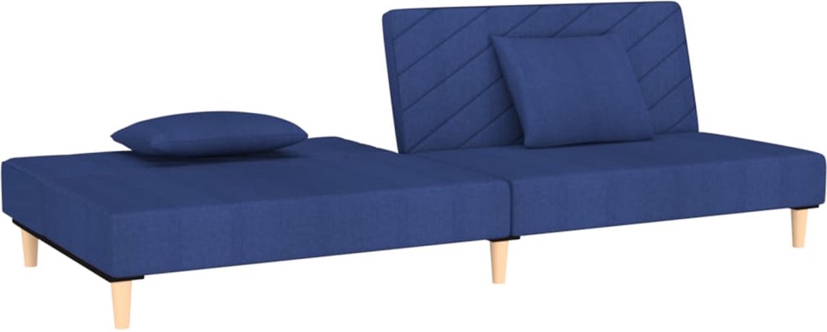 Vidaxl Slaapbank 2-zits Met 2 Kussens Stof - Blauw