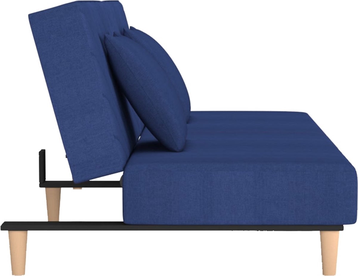 Vidaxl Slaapbank 2-zits Met 2 Kussens Stof - Blauw