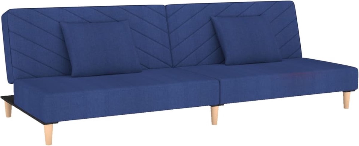Vidaxl Slaapbank 2-zits Met 2 Kussens Stof - Blauw